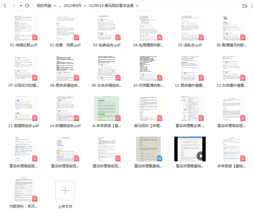 乘马班如盲派八字资料24个，包含函授班 高级班 百度云下载！-优选易学