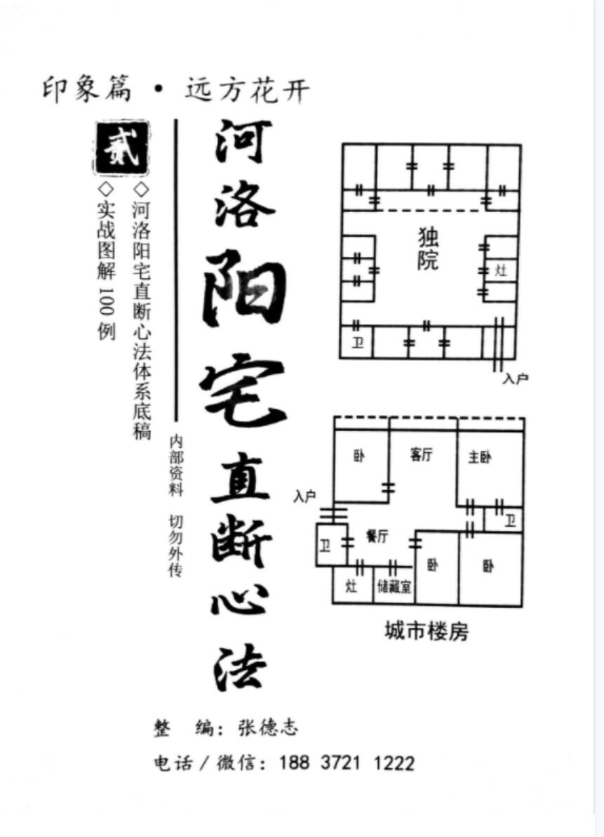 张德志 河洛阳宅直断心法（二）【印象篇-远方花开】166页 百度网盘下载！-优选易学