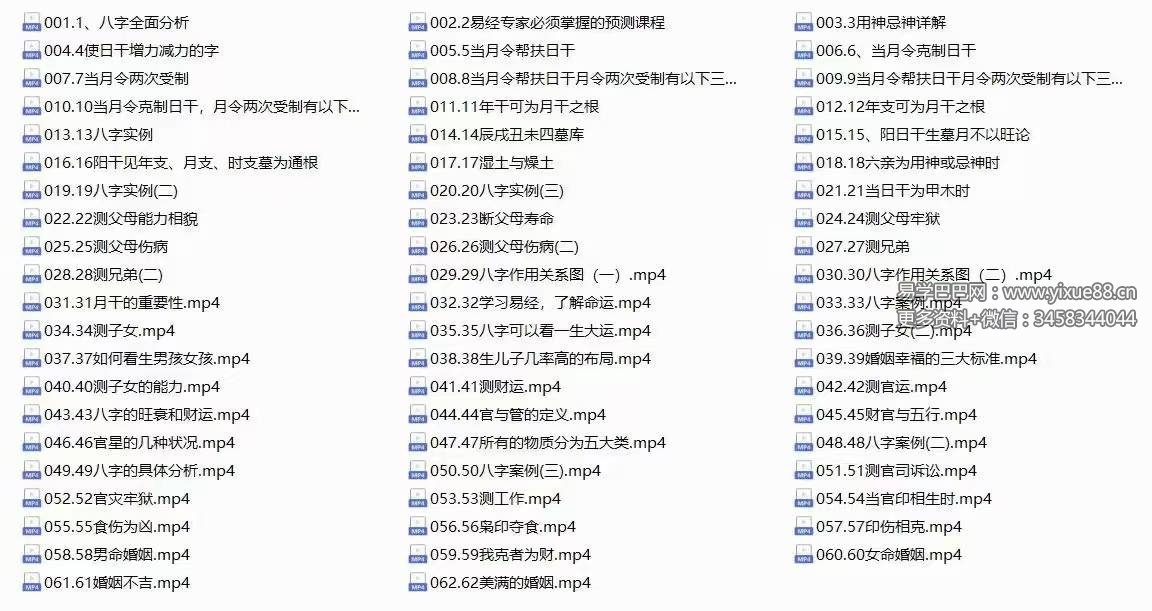 李明光《八字命理线上中级密训》62集-优选易学