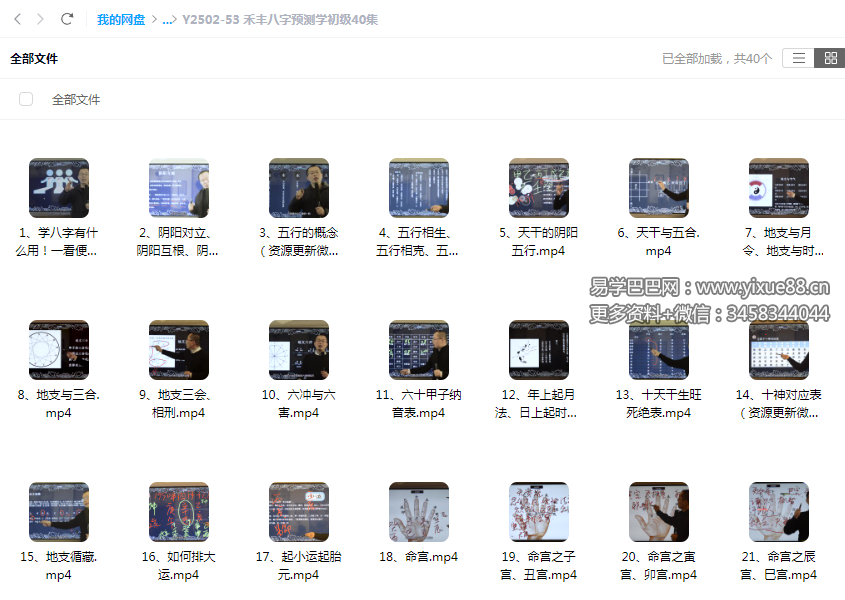 禾丰八字预测学初级40集-优选易学